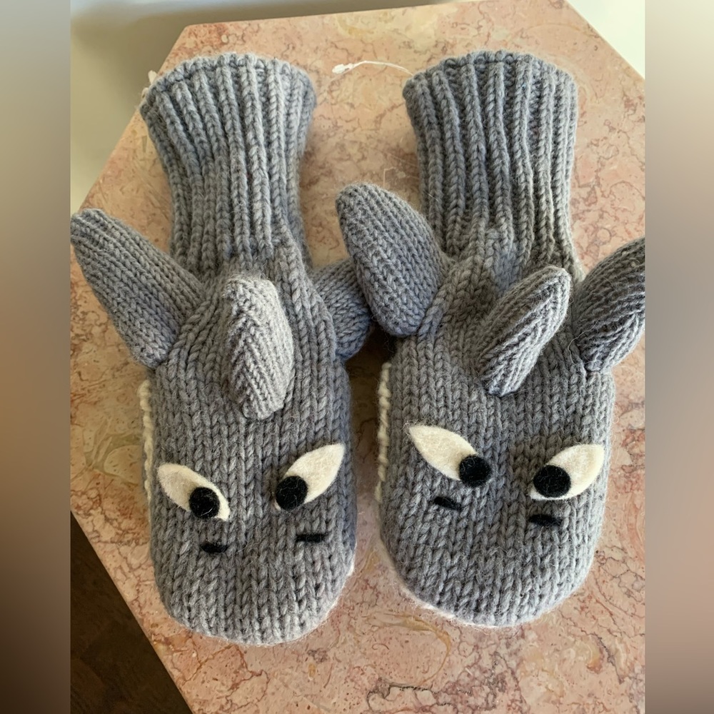Adult Shark Winter Mittens Made in Nepal